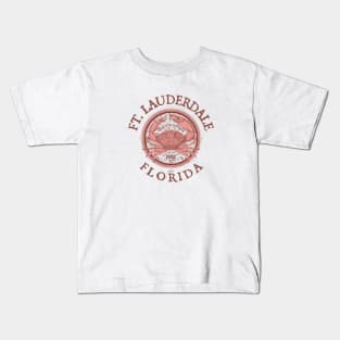 Ft. Lauderdale, Florida, Stone Crab on Windrose Kids T-Shirt